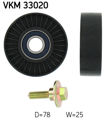 Deflection/Guide Pulley, V-ribbed belt - VKM 33020 SKF